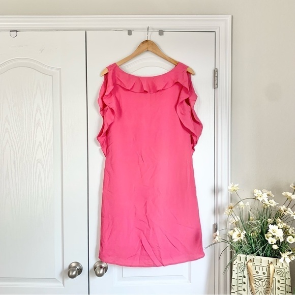 The Limited Dresses & Skirts - *Missing Belt* The Limited Pink Sleeveless Ruffle shift dress